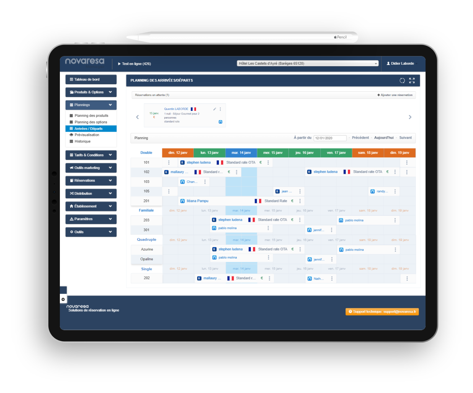 Système de réservation en ligne Novaresa